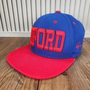 King Ice Oxford Snapback Hat Cap Red Blue Cotton Embroidered Spell Out Font